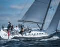 The type C furling boom on a Beneteau
