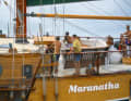 The entire rig can be operated from the deck, and the ship is steered from the deckhouse or on the aft deck