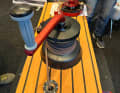 The winch crank connects to the drive via NFC