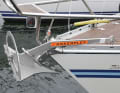 The stainless steel version on the bow of our test boat