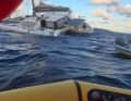 Photo from the life raft, on the right the additional inflatable boat.
