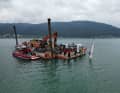 Complex salvage operation: the Lacustre is lifted here