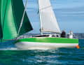 Easy on the glide. The scow nose helps the boat over the waves in windy conditions