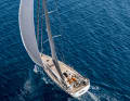 The deck is sheer and the teak deck is standard. All lines are led into the cockpit