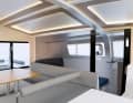 Integrated: The open double berth on the port side is also suitable as a play area for children or as a sea berth.