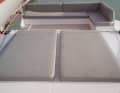 Sunbed. On the first floor, the Neel 52 has two large loungers and an L-shaped seating area, but these are not shaded