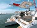 The cockpit is significantly smaller than on comparably sized catamarans - and only partially covered