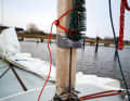 Winter decorations on board: not least the small tree on the mast is a reminder of the season
