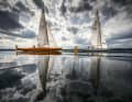 The lake is calm. With a sail area of 15 square metres, Neptune cruisers are not exactly doldrums racers