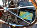 Brilliant times: The single wheel was laminated around a metal tyre