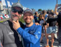 Always good for a joke: Kevin Escoffier plucks Boris Herrmann's sailor beard, which has grown over 35 days