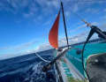 Under distress rig to Santa Maria. Sam Goodchild heads for the island in the Azores after giving up. It is still a good 50 nautical miles away - a long day with a current speed of only 4 to 5 knots