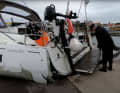 Inspection à terre, il ne reste pas grand-chose de l'Oceanis 40.1