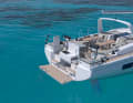 The long seats for the helmsman can be folded up. This allows easy access to the bathing platform and the water. A cool box and a barbecue at the stern are optionally available.
