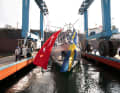 Die Truly Classic 128 „Linnea Aurora“ gelangte per Travellift in Tuzla ins Marmarameer