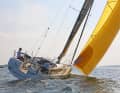All halyards and sheets are led aft to the helmsman.