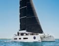 The slim hulls and the generous sail area stand for a high speed potential