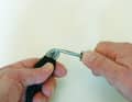 The sheath braid can be opened easily with the hand hook and the core pulled out