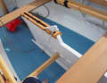 Despite the centreboard box, the interior offers enough space for sleeping