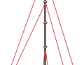Top rig, several pairs of spreaders, rear and front lower shrouds or baby stay, partly backstays