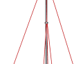 Top rig, one pair of spreaders, aft and forward lower shrouds