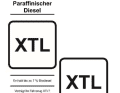 Diese Kennzeichnung tragen synthetische Dieselkraftstoffe. Der Hinweis auf einen Bioanteil von bis zu 7 Prozent ist vorgeschrieben, auch wenn weder RME oder FAME enthalten sind