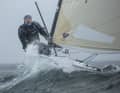 Finn sailor Michael Perband during a ride on the rough Warnemünder-Woche wave on Saturday.