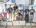 Die Sieger des 505er Europa Cups: 1. Jan-Philipp HOFMANN und Felix BROCKERHOFF vom DYC, 2.Tim und Finn BÖGER vom HSC und 3. Lutz STENGEL und Frank FELLER vom ROYC.