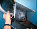 The exhaust from the heater runs through the rear box. The air is sucked in there.  Alternatively, route a hose into the cockpit
