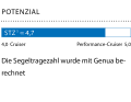 1 Dimensionslose Zahl. Berechnung: 2√S/3√V. Je höher der Wert, desto mehr Segelfläche (S) hat das Schiff in Relation zur Verdrängung (V)