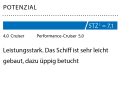 1 Dimensionslose Zahl. Berechnung: 2√S/3√V. Je höher der Wert, desto mehr Segelfläche (S) hat das Schiff in Relation zur Verdrängung (V)