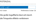 1 Dimensionslose Zahl. Berechnung: 2√S/3√V. Je höher der Wert, desto mehr Segelfläche (S) hat das Schiff in Relation zur Verdrängung (V).