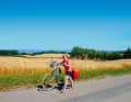 You cycle mostly on small roads. Cornfields, meadows and forests line the route