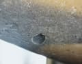 Larger blowholes are also recognisable. These are air pockets from the manufacturing process