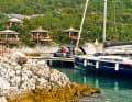 In the north-east of Sipan lies Pakljena, known for its stylish "Bowa" restaurant with cabanas grouped around the bay