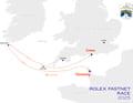 The race course for the Rolex Fastnet Race.