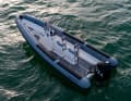 The Rib from above. The storage space in the stern of the boat is clearly visible
