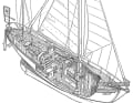 36 Fuß für alle Weltmeere: Langkiel-Yawl aus 35 Millimeter dicken Teakplanken | Abbildung: Nautical Publishing Company/K. Adlard Coles