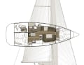 Sun Odyssey 36i: Reine Fahrtenyacht aus Frankreich. Solide Großserienkost. Klassische Einteilung unter Deck. Großes Vorsegel | Zeichnung: A. Hoppenhaus