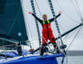 And even at the finish line, the eleventh-placed athlete was still able to celebrate exuberantly