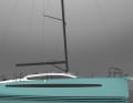 Unmistakably an RM. The pronounced negative deck projection, the long row of windows in the hull and the hood-shaped cabin superstructure characterise Marc Lombard's design