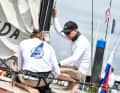Here, work is being carried out on "Elida" in Cowes harbour...