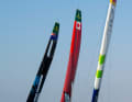 Das Germany SailGP Team und die Mannschaften aus Kanada und Neuseeland.