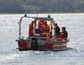 I servizi di emergenza del DLRG Ratzeburg alla ricerca del marinaio scomparso