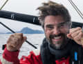 Devant les coulisses du Cap Horn, la joie de Boris Herrmann est évidente.