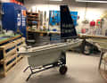 Sailbuoy in the shipyard, the vessel is a two metre long keeler and displaces 55 kilograms