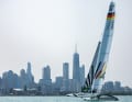 Der deutsche F50-Katamaran beim Training für seine Premiere vor Chicago