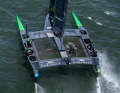 Australia's helmsman Tom Slingsby changing sides in the race