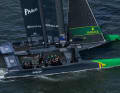 Here the Australians celebrate their success shortly after crossing the finish line
