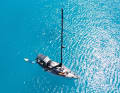 You can't get more blue than this: at anchor in the south-east of the atoll of Fakarava off Hirifa.